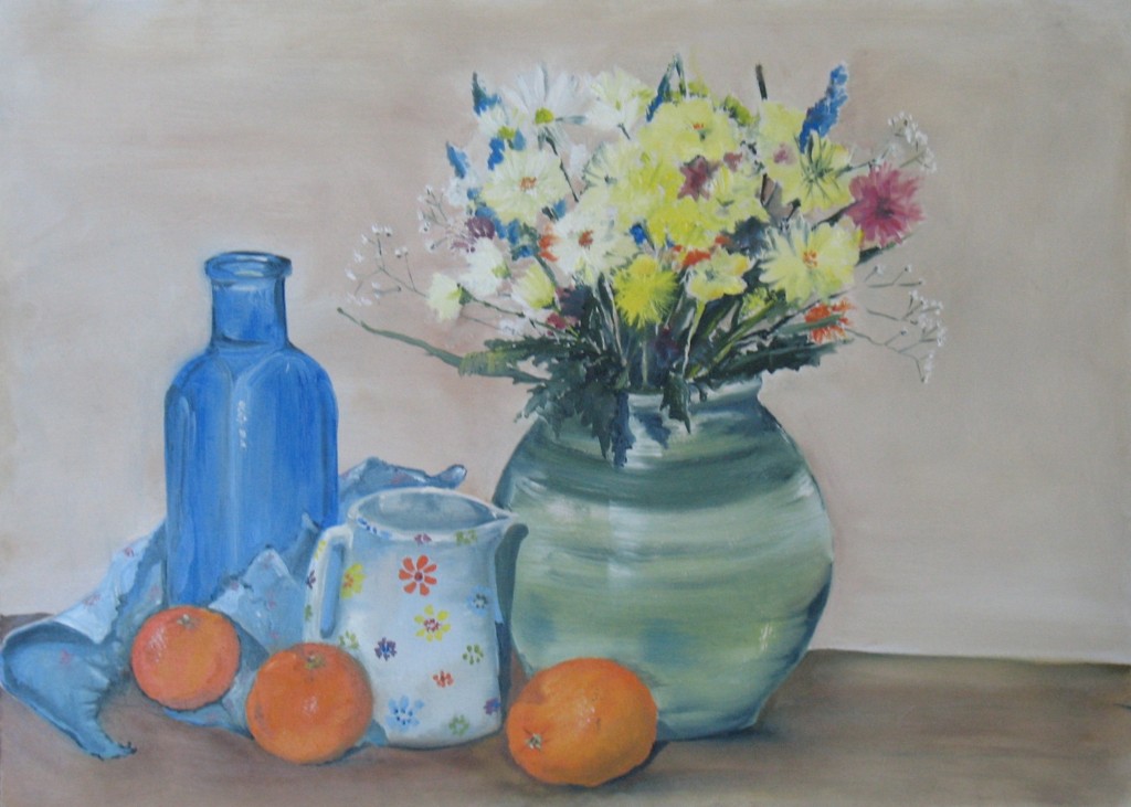 Still life with flower vase